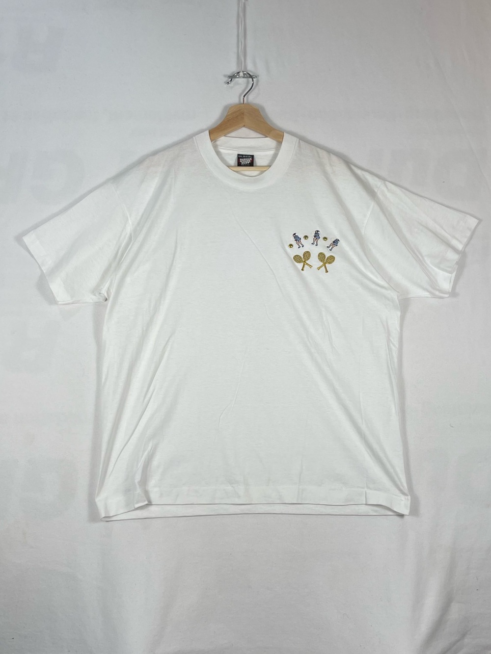 Vintage Screen Stars Best Tennis embellished bejewelled White T shirt Sz XXL - Picture 2 of 9